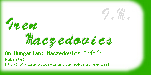 iren maczedovics business card